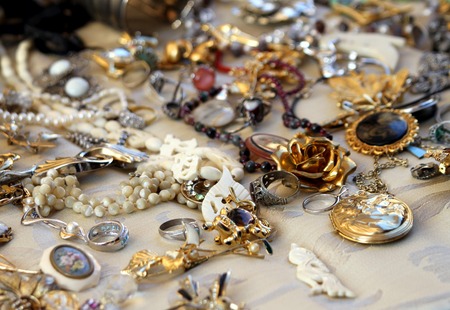 vintage jewelry at an estate sale